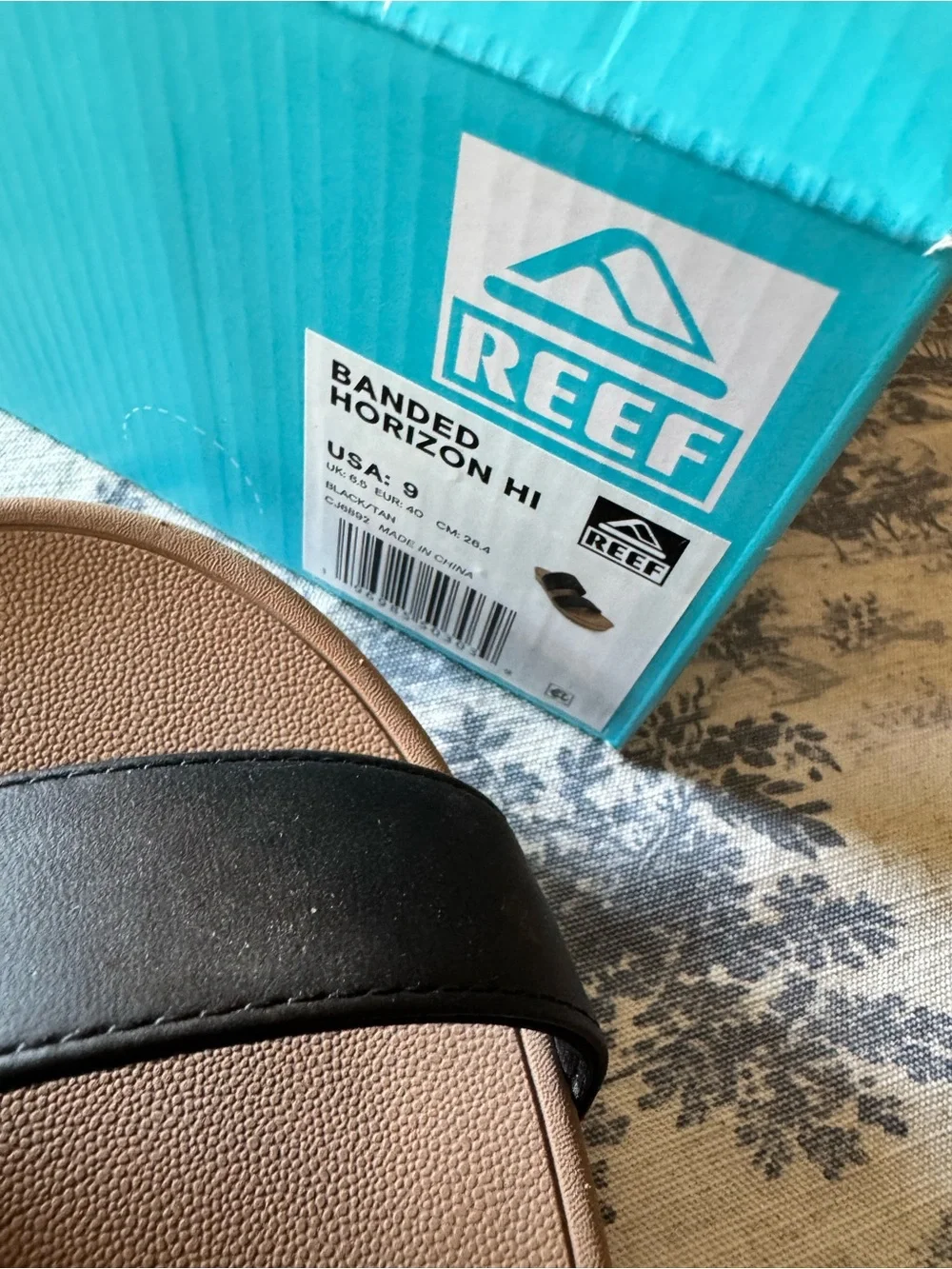 Reef Women's Black and Tan Double-Strap Slide Sandals